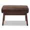 Baxton Studio Bianca Walnut Wood Dark Brown Distressed Faux Leather Effect Ottoman 140-7547 - alternate 4
